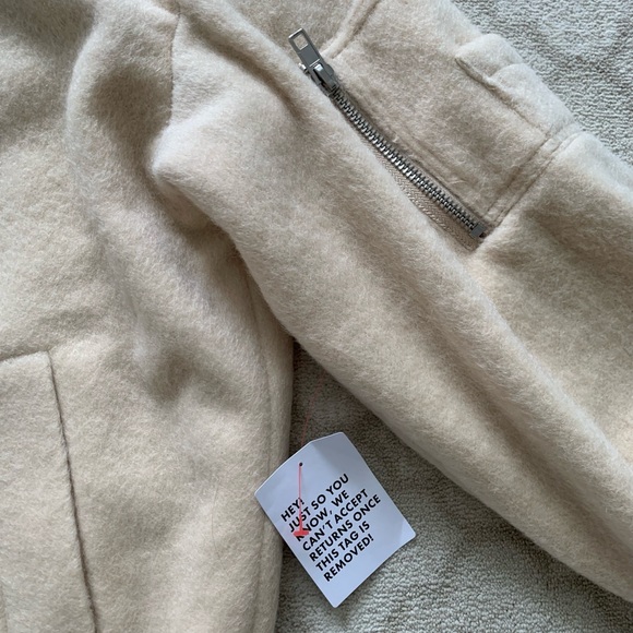 NEW ASOS Design Brushed Bomber in Stone - Picture 11 of 13